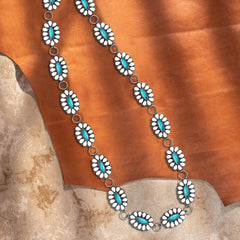 Rustic Couture  Western Stone Concho Link Chain Belt