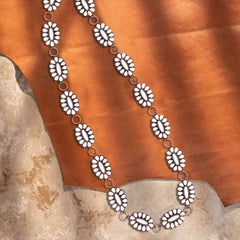 Rustic Couture  Western Stone Concho Link Chain Belt