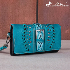 Montana West Aztec Buckle Collection Wallet