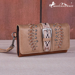 Montana West Aztec Buckle Collection Wallet