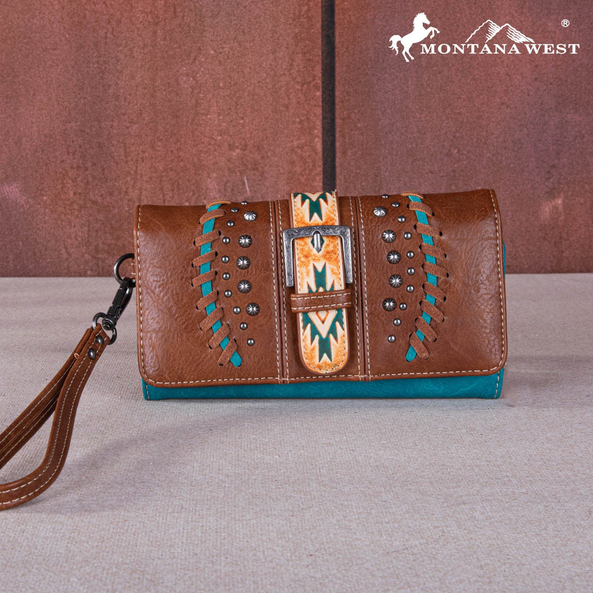 Montana West Aztec Buckle Collection Wallet