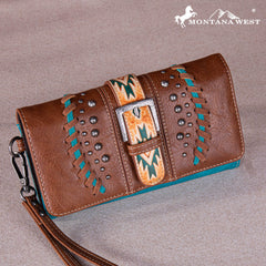 Montana West Aztec Buckle Collection Wallet