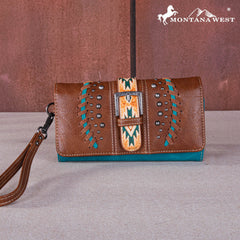 Montana West Aztec Buckle Collection Wallet