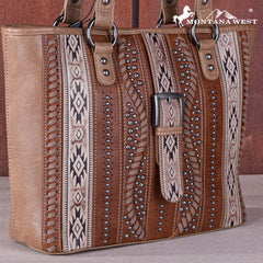 Montana West Aztec Buckle Collection Concealed Carry Tote