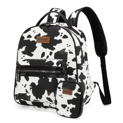 Wrangler Cow Print Backpack With Coin Pouch - Black