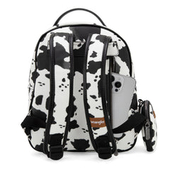 Wrangler Cow Print Backpack With Coin Pouch - Black