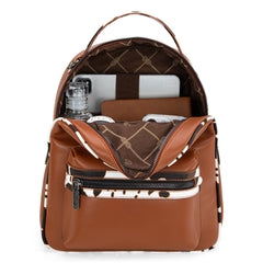Wrangler  Cow Print Backpack With Coin Pouch - Brown