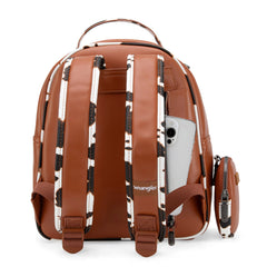 Wrangler  Cow Print Backpack With Coin Pouch - Brown