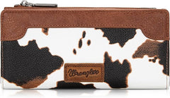 Wrangler Cow Print Bi-Fold Wallet - Brown