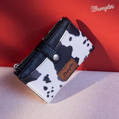 Wrangler Cow Print Bi-Fold Wallet - Black