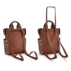 Wrangler Leopard Print Tote/Shoulder Bag Convertible Backpack - Leopard