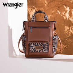 Wrangler Leopard Print Tote/Shoulder Bag Convertible Backpack - Leopard