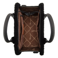 2025 New Wrangler Sherpa Southwestern Print Small Canvas Tote/Crossbody Black