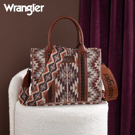 Wrangler Southwestern Pattern Dual Sided Print - Tote/Crossbody - Brown