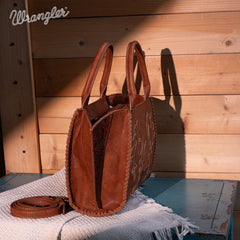 Wrangler Vintage Embroidered Boot Scroll Tote Bag