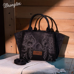 Wrangler Vintage Embroidered Boot Scroll Tote Bag