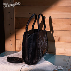 Wrangler Vintage Embroidered Boot Scroll Tote Bag