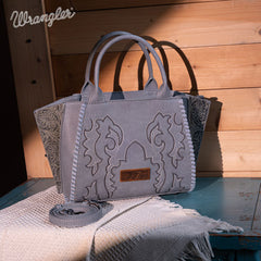 Wrangler Vintage Embroidered Boot Scroll Tote Bag