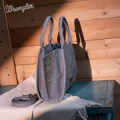 Wrangler Vintage Embroidered Boot Scroll Tote Bag