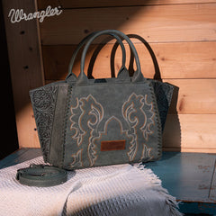 Wrangler Vintage Embroidered Boot Scroll Tote Bag