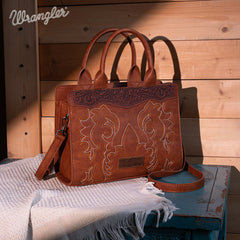 Wrangler Vintage Embroidered Boot Scroll Crossbody Bag