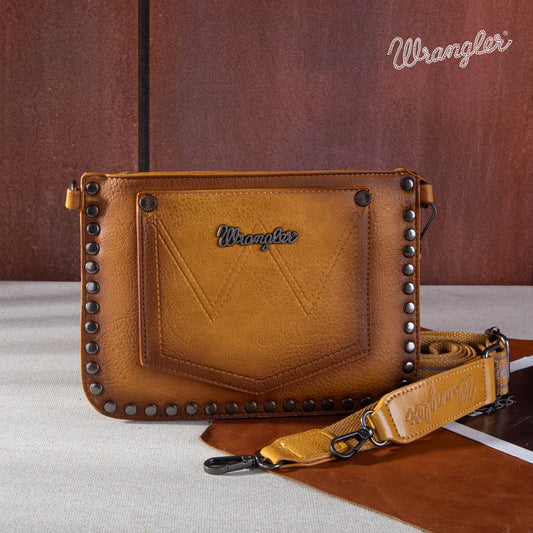 Wrangler Rivets Studded Wristlet/ Crossbody - Yellow