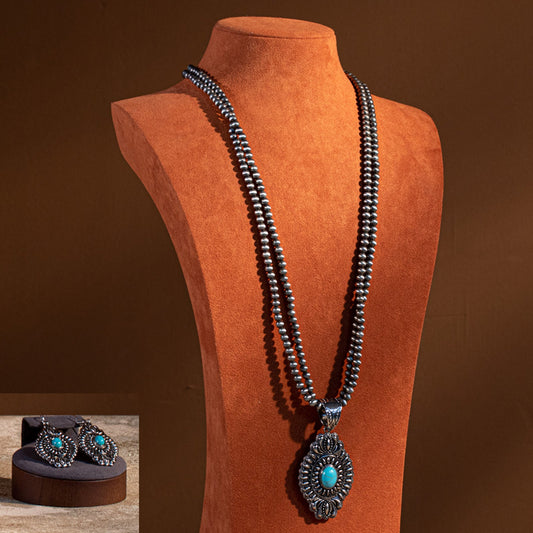 Rustic Couture  Bohemian Jewelry Sets Pendant Necklace Earrings