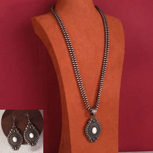 Rustic Couture  Bohemian Jewelry Sets Pendant Necklace Earrings