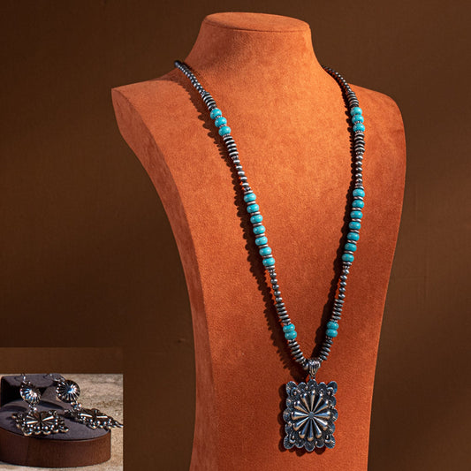 Rustic Couture  Bohemian Jewelry Sets Pendant Necklace Earrings