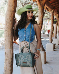 Wrangler Vintage Embroidered Boot Scroll Tote Bag
