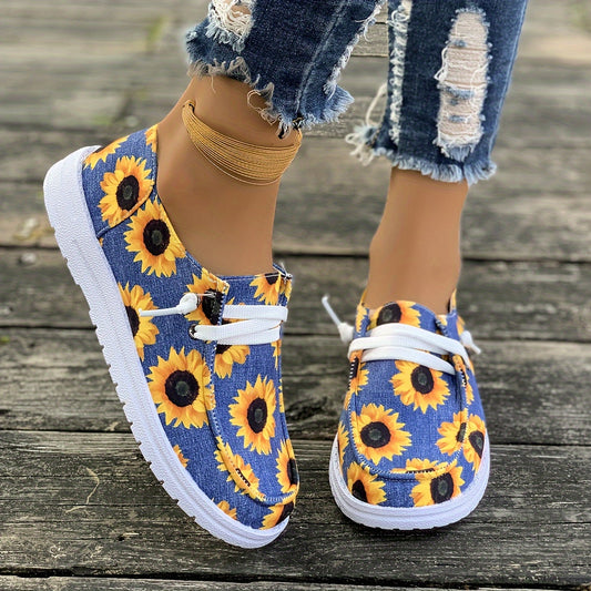 Women's Sunflower Canvas Loafers – Ultra-Lightweight, Comfortable Slip-Ons for Daily Wear