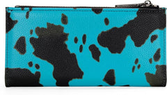 Wrangler Cow Print Bi-Fold Wallet - Turquoise