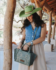 Wrangler Vintage Embroidered Boot Scroll Tote Bag